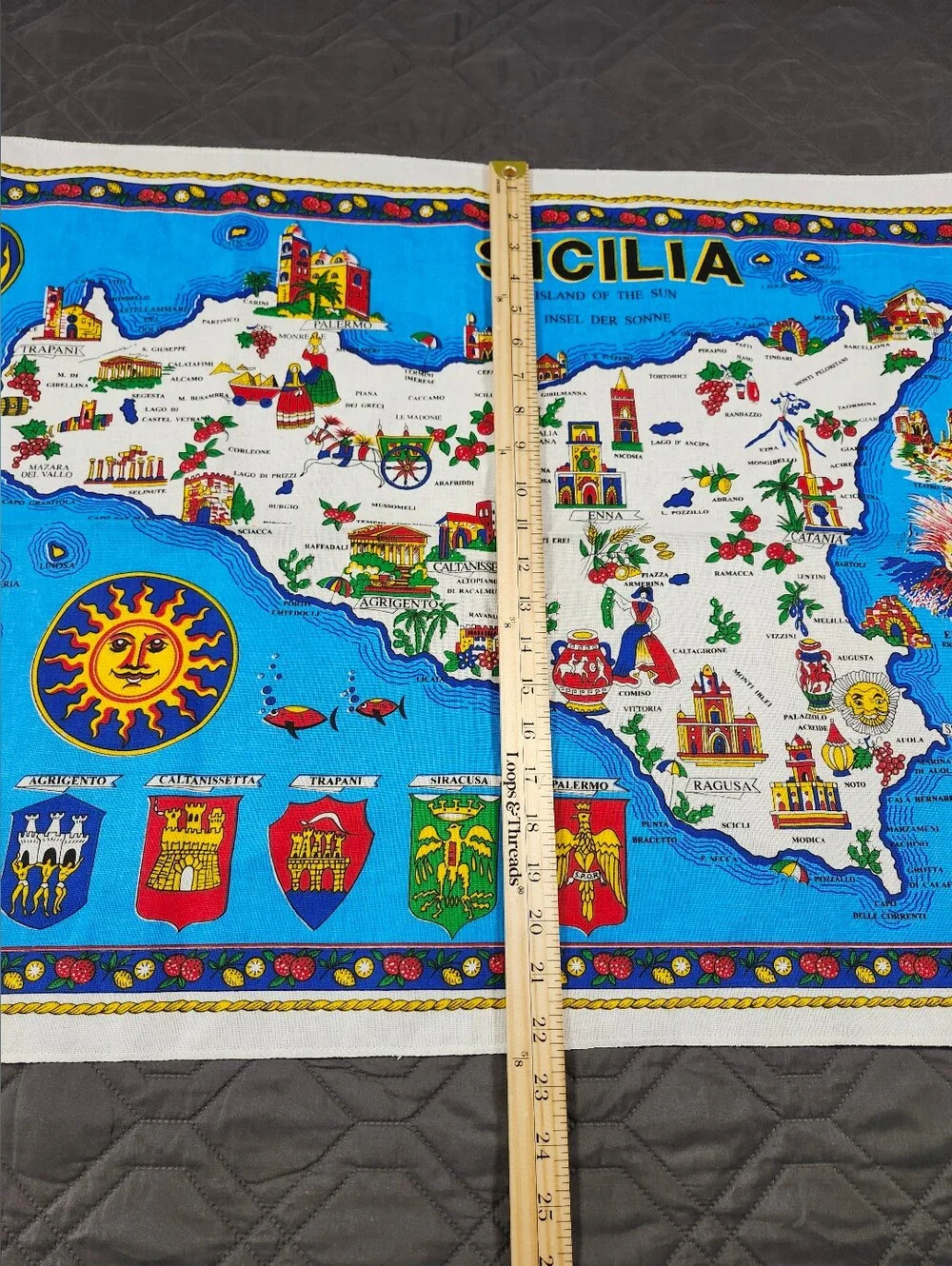 Sicilia cotton tea towel souvenir 100% cotone (cotton)